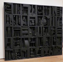 black metallic sculpture