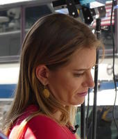 NBC reporter looking down at her text