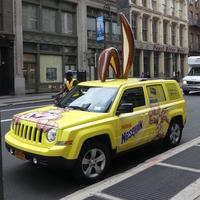 Nesquick station wagon with rabbit ears