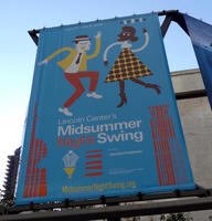Poster for Midsummer Night Swing with cartoon-like dancing couple