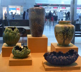 Ceramic vases and irregularly shaped bowls