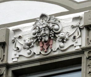Decorative stonework face on building