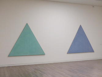 green and blue triangles