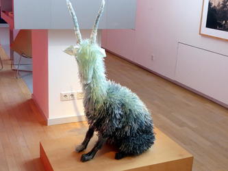 Goat with fur made of long glass crystals