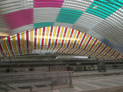 curved colorful roof