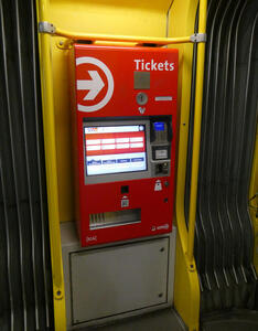 ticket vending machine in metro car