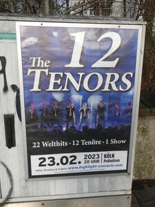 advert for 12 tenors concert