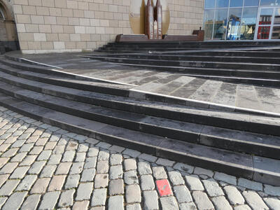 stairs with access ramp built in