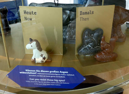 comparison of present day and past chocolate animals