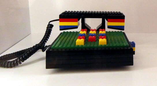 Phone that looks as if it is made of Lego blocks