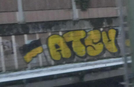 black yellow flag graffitti