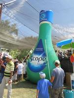 Inflated bottle of Scope mouthwash (approx 3 m tall)