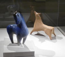 Blue stone and terra cotta horses