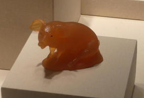 Piglet carved from fire opal