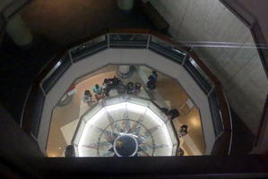View from third floor to Foucault pendulum lobby