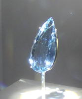Teardrop-shaped blue crystal