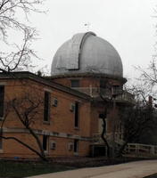 University Observatory; gray dome and brown brick building