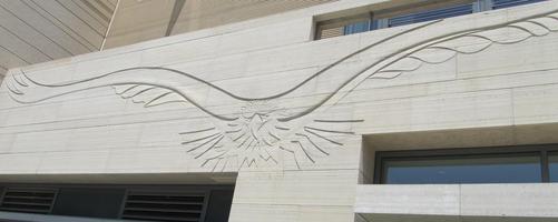 “Raptor Relief,” relief of eagle with wings spread