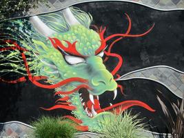 Mural: head of chinese-style dragon