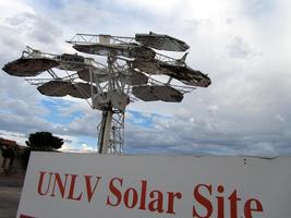 Array of octagonal solar collectors at UNLV Solar Site