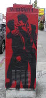 Kissing couple (painting on utility box)