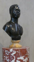 Bust of black man with scar on face