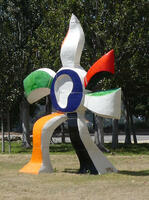 Multi-colored, multi-armed sculpture