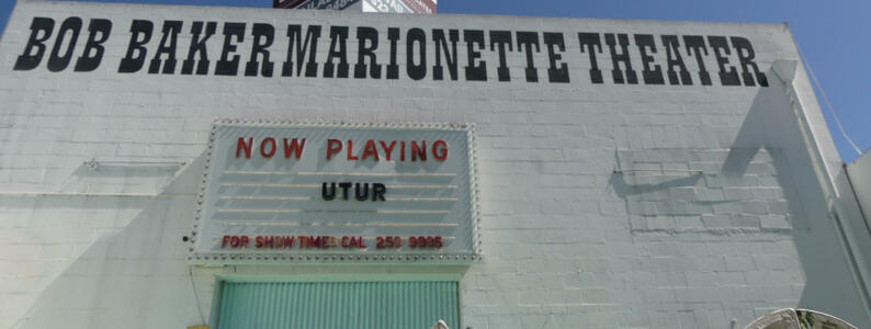 Building with sign for Bob Baker Marionette Theater
