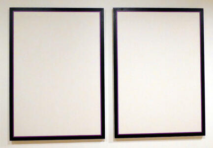 Two frames with white canvas