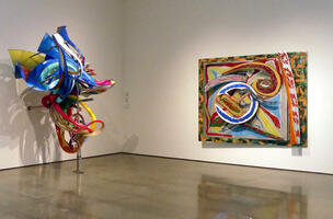 Colorful abstract metal sculptures by Frank Stella
