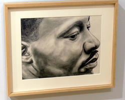 Pencil/charcoal drawing of Dr. Martin Luther King Jr