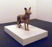 Large sterling silver sculpture of a wolf