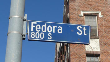 Street sign for Fedora Street