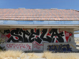 STELA graffiti'ed on a building