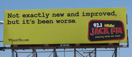 Billboard for radio station: Not exactly new and improved, but it's been worse