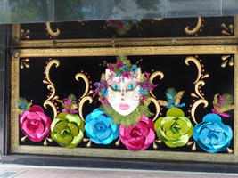 Mardi Gras mask and roses