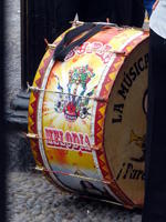 Colorfully painted drum