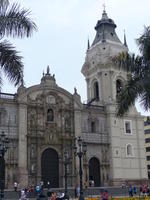 gray stone church in Plaza Mayor