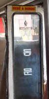 Bus door with Korean lettering