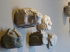 precolumbian sculpted stone heads