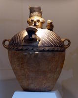 Large ceramic jug w. man's head at top