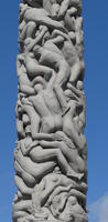 Closeup of figures on obelisk
