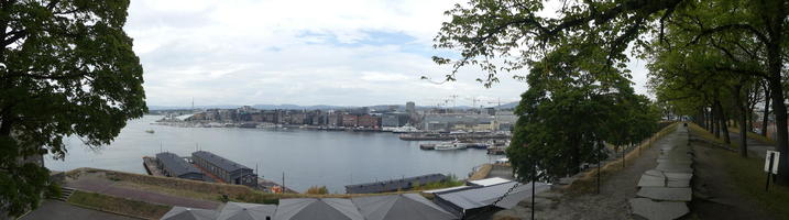 Panoramic view from top of Akershus Fortress