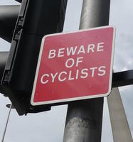 signage beware of cyclists