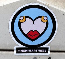 sticker: heart with nipples for eyes