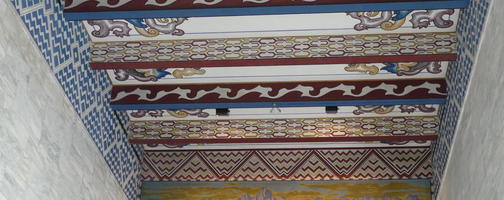 painted ceiling beams