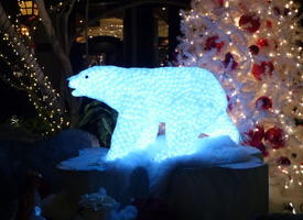 Lighted polar bear in christmas display