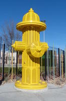 Metal mesh hydrant, approx 2.5 metres tall.