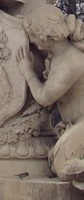 Detail of fountain with bird at knee of a sculpted woman
