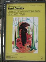 Sign for René Daniëls exhibition showing underlined text